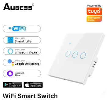 1/2/3/4gang Tuya WiFi Touch EU Switch DIY Умный дом Свет Настенная кнопка Беспроводная удаленная настенная панель Поддерживает Alexa Google Home