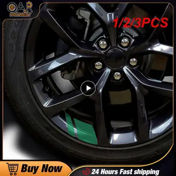  1 / 2 / 3 шт. Светоотражающие виниловые наклейки на обод колеса автомобиля Hash Mark Stripe Racing Wheel Hub Наклейки для размера 18