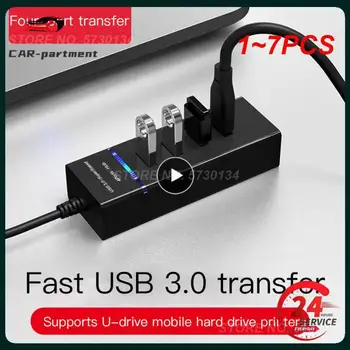 1 ~ 7 шт. USB-разветвитель концентратора, чтобы получить больше USB-порта, 4-портовый концентратор USB 2.0 с кабелем, мини-концентратор, разветвитель, кабельный адаптер для автомагнитолы
