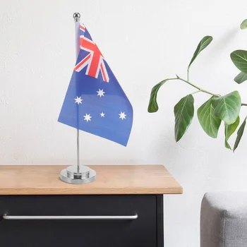 1 Набор настольных настольных офисов австралийского флага Декор флага Украшение флага страны Настольный флаг с подставкой
