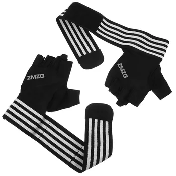 1 пара спортивных перчаток Перчатки для езды на велосипеде на открытом воздухе Перчатки с половиной пальца Противоскользящие подъемные перчатки Принадлежности для фитнеса