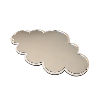 1 шт. Зеркало в форме облака Акриловые украшения для зеркал Форма облака Симпатичный домашний декор ручной работы Светло-коричневый