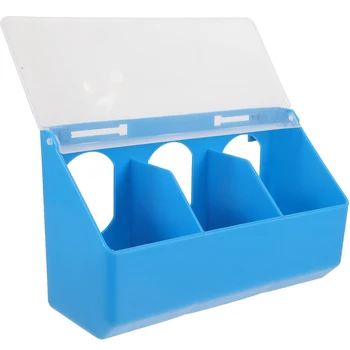  1 шт. Подвесная кормушка для голубей Многосетчатая коробка для хранения голубиного корма Пластиковая клетка для птиц Подвесная кормушка Миска для кормления домашних животных Случайный цвет