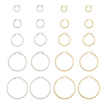 10 пар из нержавеющей стали панк серьги-кольца набор простых круглых серег-колец для женщин и мужчин ювелирные изделия в подарок