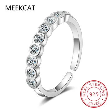 100% муассанит обручальные кольца 10 камней 1ct полувечность годовщина обручальное кольцо стерлинговое серебро для женщин