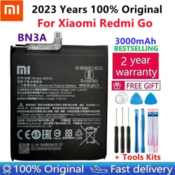 100% оригинальный аккумулятор Xiaomi BN3A 3000 мАч для батареи XiaoMi Redmi Go BN3A Аккумулятор Батарея Смартфона