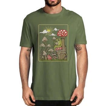 100% хлопок гоблинкор эстетика милая лягушка на грибе мужская новинка футболка женская повседневная харадзюку модная футболка уличная одежда