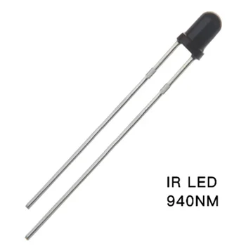 100 шт. 3 мм ИК-приемник 940 нм светодиодный излучатель через отверстие свет инфракрасная приемная лампа световые бусины