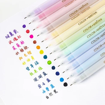 12 шт. Jelly Color Fine Gel Pen Set 0,5 мм шариковая ручка маркер для рисования выделения точечный лайнер офисные школьные принадлежности F282