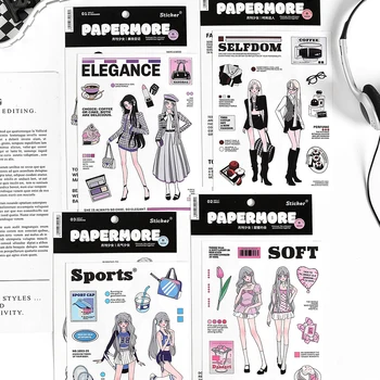 16packs/LOT Monthly Girl серия ретро креативное украшение DIY наклейки для этикеток