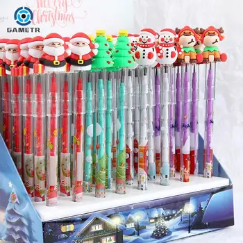 1PC Kawaii Рождественский бесплатный точильный карандаш Неострый карандаш Студенческий строительный блок Карандаш Съемный карандаш Канцелярские принадлежности