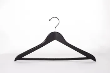 2,0 см Толщина Черная деревянная вешалка с планкой для брюк, вешалка для одежды, вешалка для костюма, вешалка для одежды (6 штук / лот)