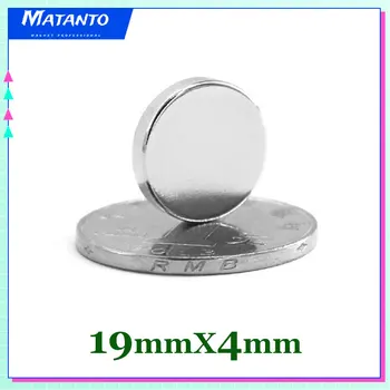 2 ~ 50 шт./лот 19x4 мм круглый неодимовый магнит NdFeB N35 Сверхмощный постоянный магнитный диск Imanes 19 мм x 4 мм