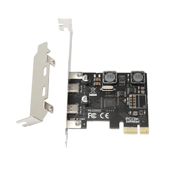 2 порта Адаптер TypeC PCIe x1 Карта USB 3.1 PCIe для быстрой передачи данных 10 Гбит/с 5V3A B0KA