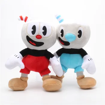 2 шт. Cuphead Плюшевая кукла Игрушки Mugman Game Doll Toys Adventure Soft Stuffed Plush For Kids Birthday Gift