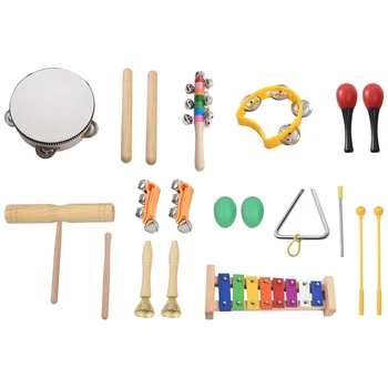 20 шт. Набор музыкальных инструментов для малышей и младенцев - перкуссия игрушка веселые игрушки для малышей деревянный ксилофон глокеншпиль игрушка ритм-группа S