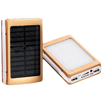 20000 мАч Солнечная светодиодная двойная USB Пустая коробка Чехол для внешнего аккумулятора Без батареи Новый