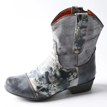 2021 Модные сапоги на молнии Новые кожаные короткие ботинки для отдыха Модная кожаная обувь Женская обувь Шнурки Обувь