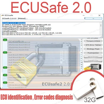 2022 Новейшее программное обеспечение ECUSafe 2.0 Автомобильное программное обеспечение, используемое для программирования ЭБУ Английский Диагностическое программное обеспечение для легковых и грузовых автомобилей CD DVD 32 ГБ USB