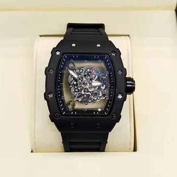 2023 Richard 3-контактный прозрачный снизу полнофункциональные мужские часы топ-бренд роскошные часы мужской кварцевый автоматический календарь