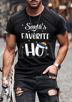 2023 Летняя мужская футболка Санта-Клауса Красочная лучшая футболка с ЛГБТ3D-принтом