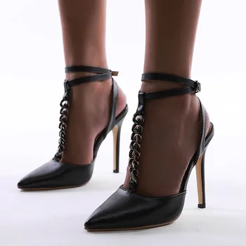 2023 Новые женские модные сексуальные сандалии на шпильке с острым носком, персонализированный дизайн, сандалии на высоком каблуке для женщин