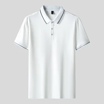 2023 Новый бренд летних повседневных приталенных хлопковых дышащих рубашек-поло для мужчин Простой стиль Сплошной цвет Модная мужская одежда Топы