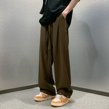 2023 Новый летний костюм Брюки Мужская мода Социальные мужские классические брюки Корейские свободные широкие брюки с драпировкой Мужские формальные брюки M31