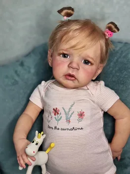 24 дюйма Reborn Малыш Сэнди Кукла 3D Кожа Окрашенная Ткань Тело Силиконовая Детская Кукла Настоящая Живая Девочка Bebe Дети Подарочные Игрушки