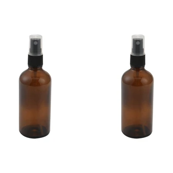 2X 100 мл Бутылка с распылителем из янтарного стекла с черными спреями ATOMISER, многоразовый контейнер для использования эфирных масел / ароматерапии