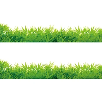 2X DIY Зеленая трава Наклейка на стену Съемный настенный декор Водонепроницаемая наклейка для спальни