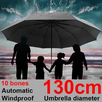 3 Дождь Для Складной Штормовой Ветрозащитный Зонтик Парагуас Семейный Размер Путешествия Большой Большой Складной Сильный Женщины 130 см Мужчины