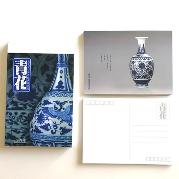 30 шт./комплект Сине-белые фарфоровые открытки с классической поэзией Выбор китайской культуры династии Мин / Цин