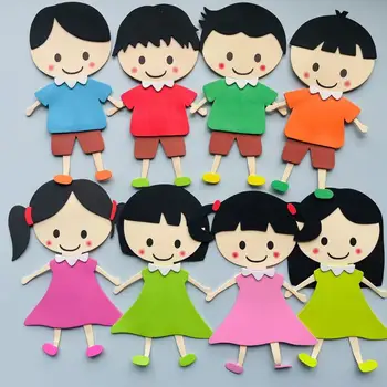3D мультяшные персонажи для детей, мальчиков и девочек, наклейки на стену, материалы для украшения школьной доски для классов детского сада