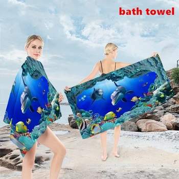 3D-печать Быстросохнущие пляжные полотенца Мягкие банные полотенца с высокой впитывающей способностью Многофункциональное плавание Кемпинг Коврики для йоги Одеяло