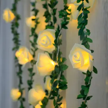 3M 20 светодиодов Цветок розы Светодиодные гирлянды Fairy String Lights AA Украшение для свадебной вечеринки с питанием от батареи Рождественские украшения для дома