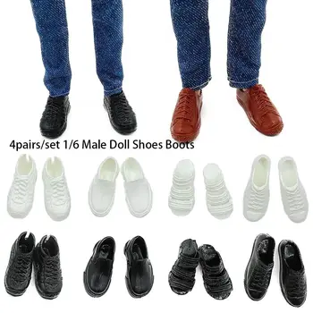 4 пары/комплект Оригинальный принц Мужская кукла Обувь Модные сапоги Сандалии для 1/6 Мужская кукла Спортивная обувь Кроссовки DIY Кукла Аксессуары