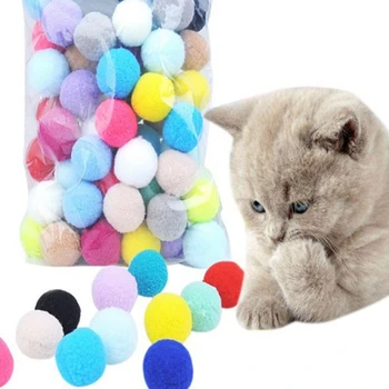  400 шт. Интерактивная игрушка для кошек Креативная игрушка для кошек Котенок Мини-игра Эластичная игрушка Пушистый шарик