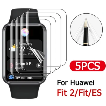 5-1 шт. Полноэкранная защитная пленка для Huawei Watch Fit 2 Fit ES TPU Soft Hydrogel HD Smart Watch Взрывозащищенная защитная пленка