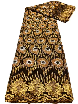5 ярдов хлопковая кружевная ткань высокое качество африканский хлопок кружева вышивка швейцарская вуаль с камнями нигерийский хлопок для женских платьев