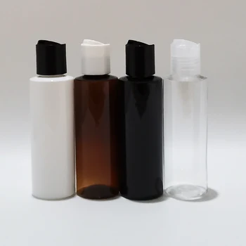 50 шт. 120 мл черные пустые пластиковые контейнеры для шампуня с дисковой крышкой, жидкое мыло на 4 унции ПЭТ-бутылка пресс-крышка, косметическая упаковка