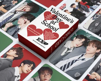 55Pcs/Set Kpop Idol EXO Новый альбом День святого Валентина в школе Ломо Карты Фотокарточка Плакат HD Baekhyun SeHun KAI Карта Фанаты Подарок
