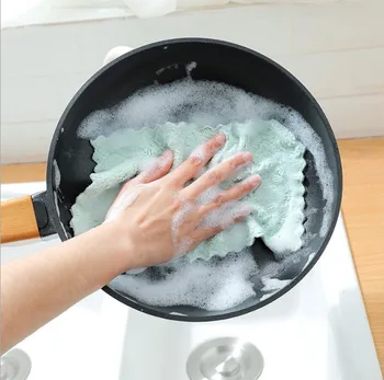 5шт кухонные полотенца для чистки Впитывающая плотная чистящая ткань Протрите стол Кухонные полотенца для мытья посуды салфетка из микрофибры