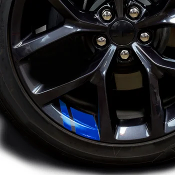 6 шт. Синий светоотражающий автомобильный обод колеса виниловая наклейка наклейки аксессуары для 16 