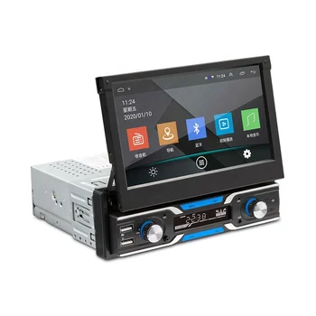 7'' Автоматический выдвижной экран GPS Wifi BT USB FM RDS Автоэлектроника 1 Din Android Автомагнитола Авторадио