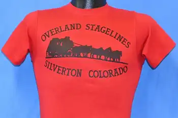 80-е Overland Stagelines Silverton Colorado Oregon Trail Wagon Футболка