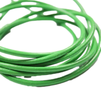 Aaazee 5 ярдов 3 мм диаметр круглый Настоящая коровья кожа Шнур ярко-зеленый кожаный шнур, натуральный ремешок с цветным покрытием для браслета DIY