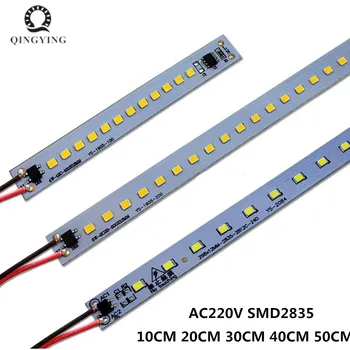 AC220V Светодиодные светильники для печатных плат 10 см 20 см 30 см 40 см 50 см 4 Вт-8 Вт Теплый/Естественный/Холодный Белый SMD2835 Светодиодная жесткая лента высокой яркости