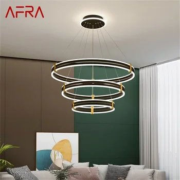 AFRA Nordic Подвесные светильники Современный черный роскошный круглый светодиодный светильник для украшения дома