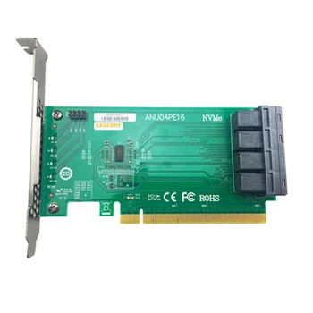 ANU04PE16 Контроллер Nvme SFF8643 4 порта PCIE3.0 x16 SSD Riser Exp (без кабелей, без поддержки LSI 8643X2 - 8639X2 )